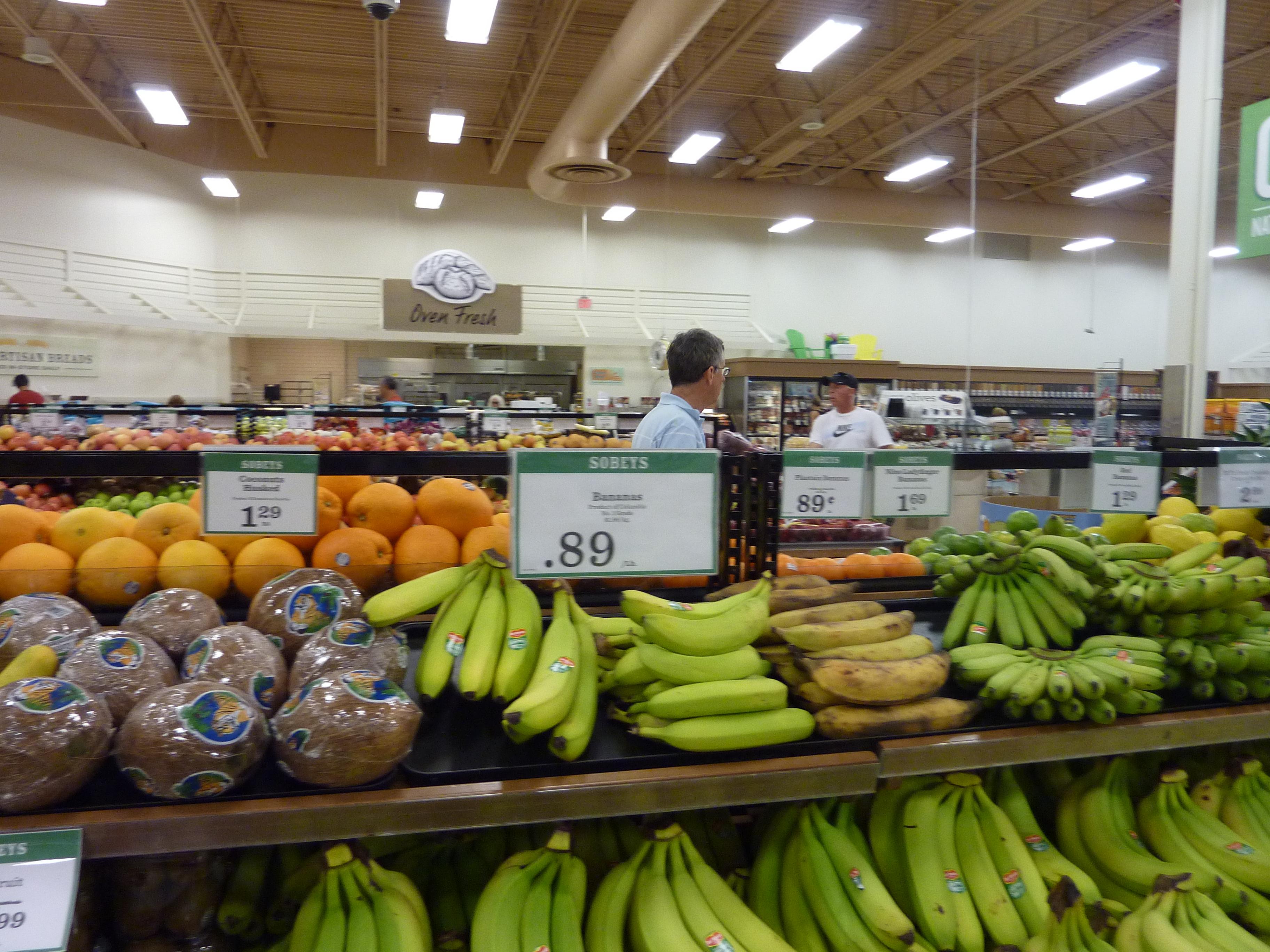 The fruit section of a grocery store.