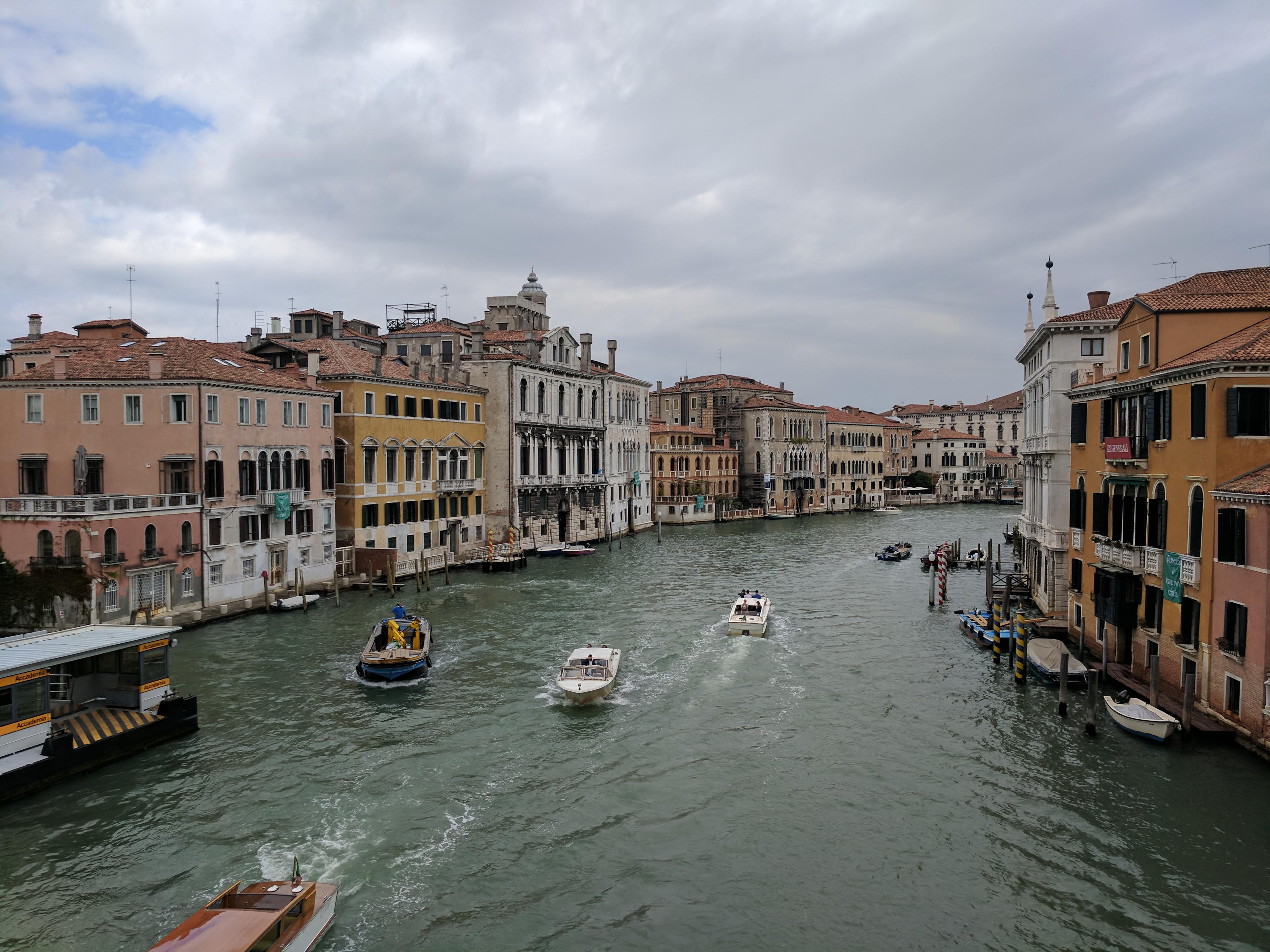 A busy canal in Venice.