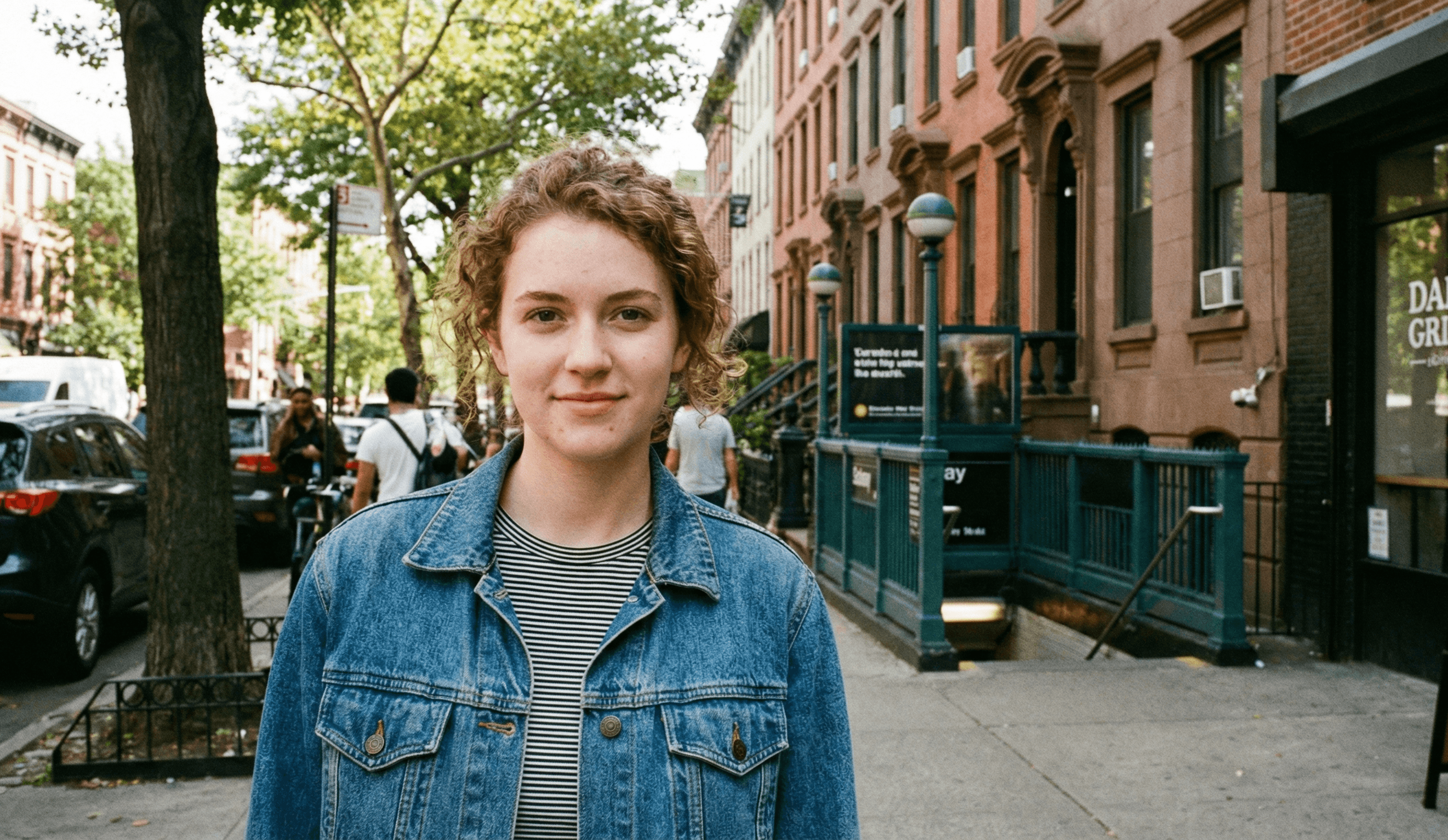 A woman posing in Brooklyn.