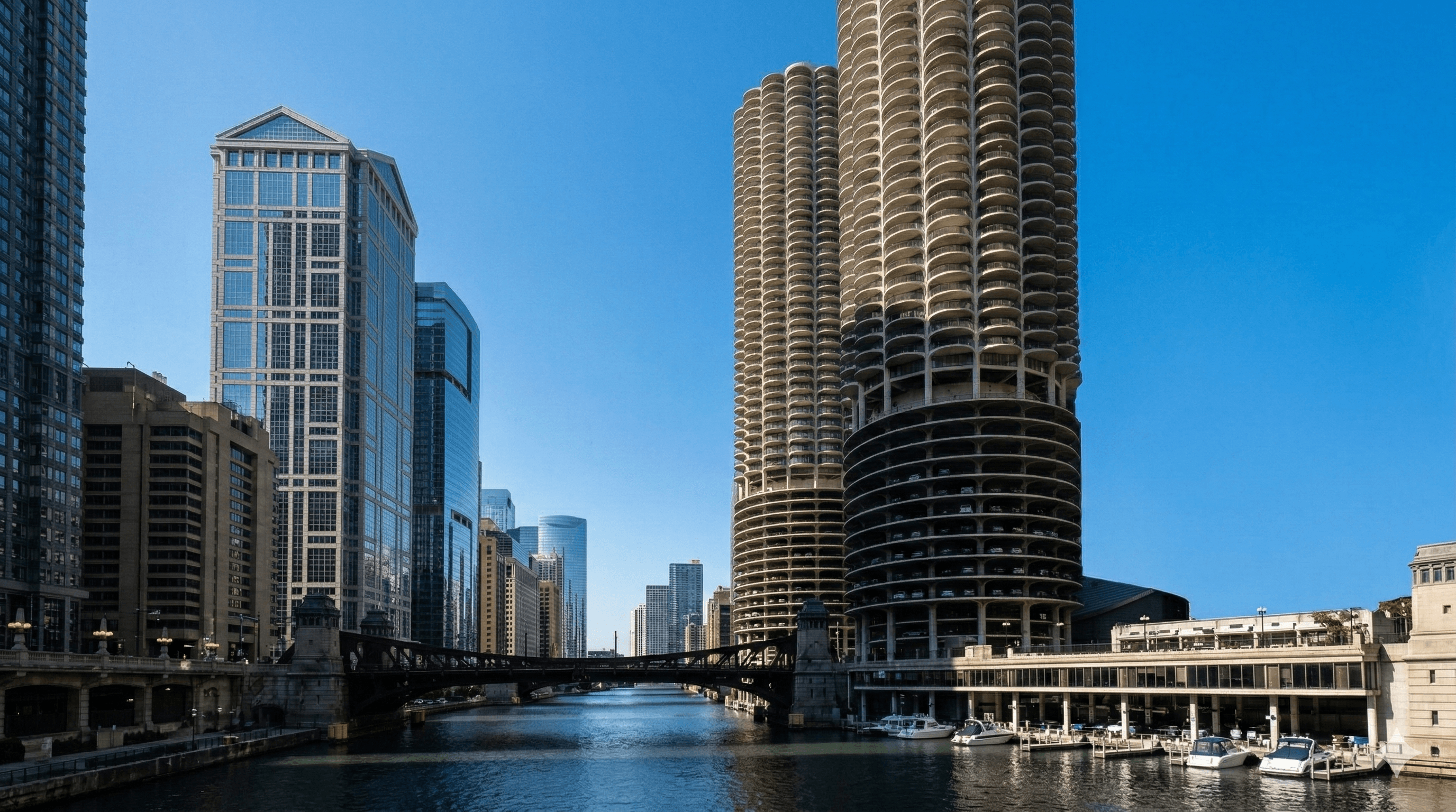 The Marina City towers in Chicago.